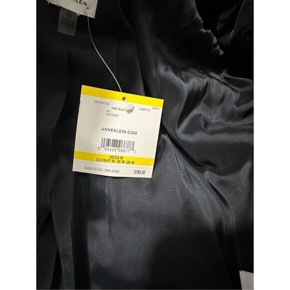 Anne Klein Black Quilted Jacket/Wool Trim, Sz M Excellent Condition A759 - Picture 5 of 10